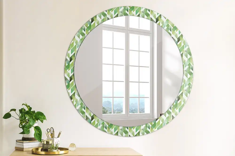 Round decorative mirror Herringbone