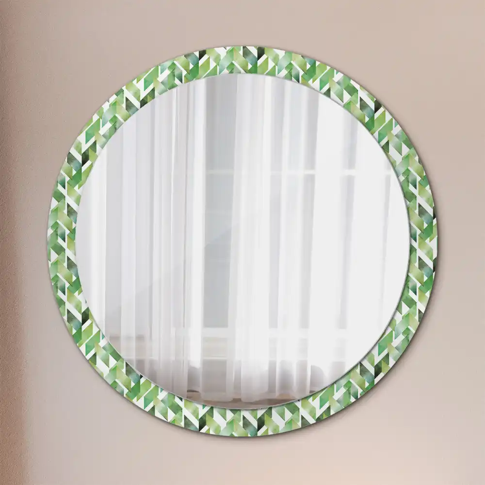 Round decorative mirror Herringbone