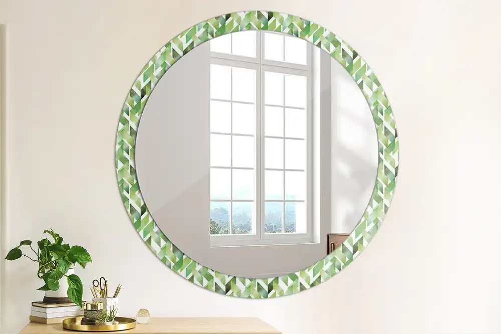 Round decorative mirror Herringbone