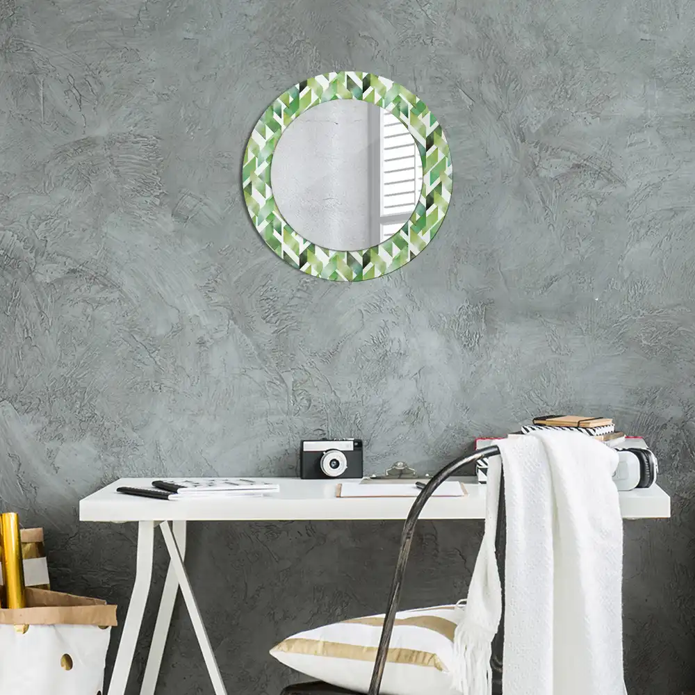 Round decorative mirror Herringbone