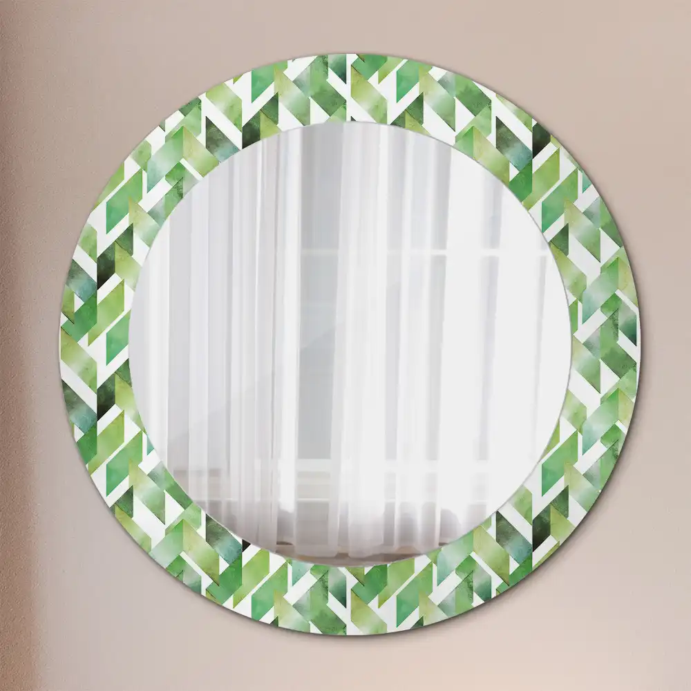 Round decorative mirror Herringbone