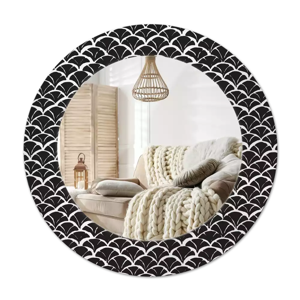 Round wall mirror decor Oriental scales