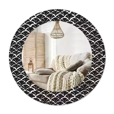 Round wall mirror decor Oriental scales