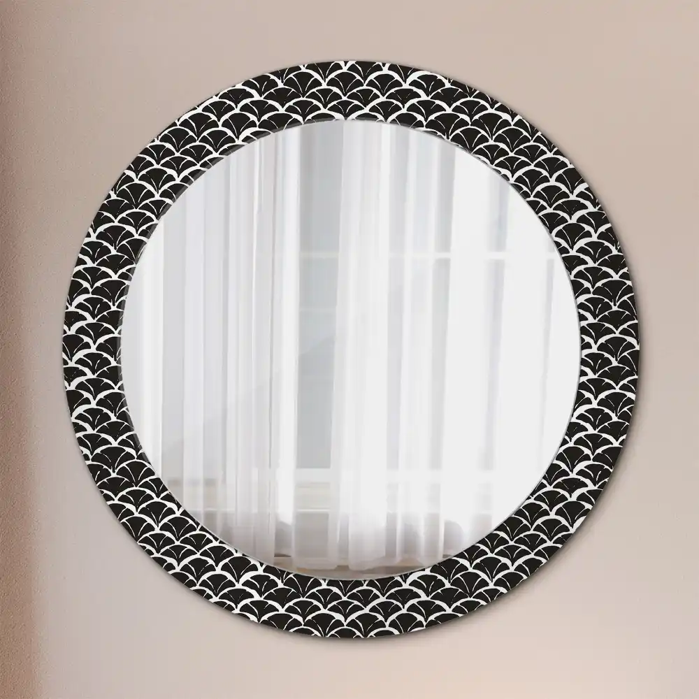 Round wall mirror decor Oriental scales