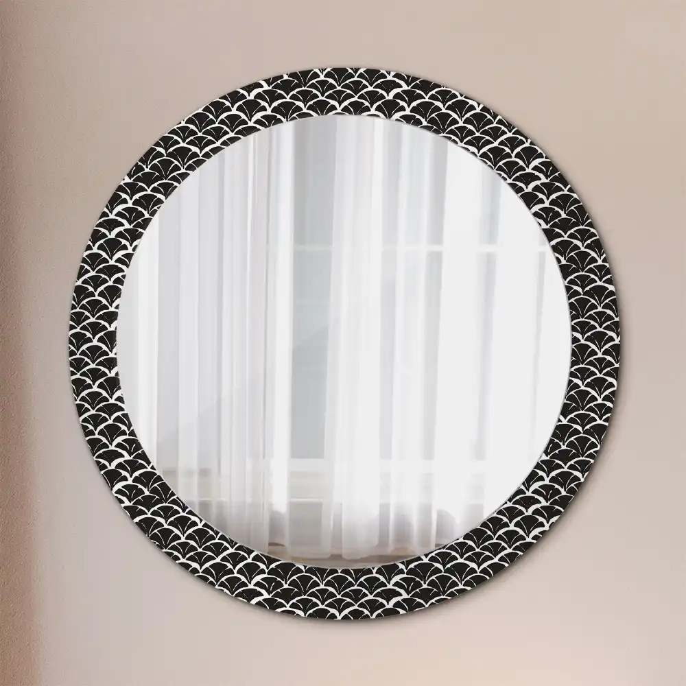 Round wall mirror decor Oriental scales