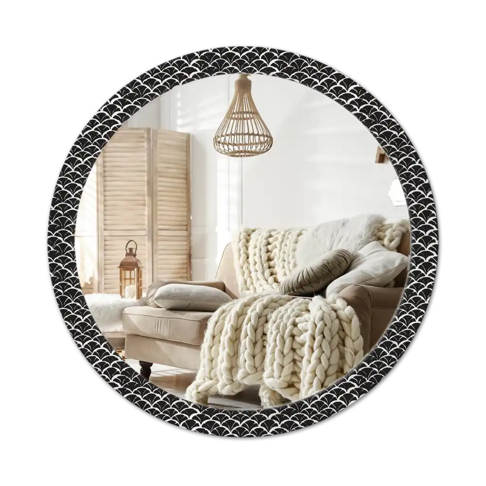 Round wall mirror decor Oriental scales