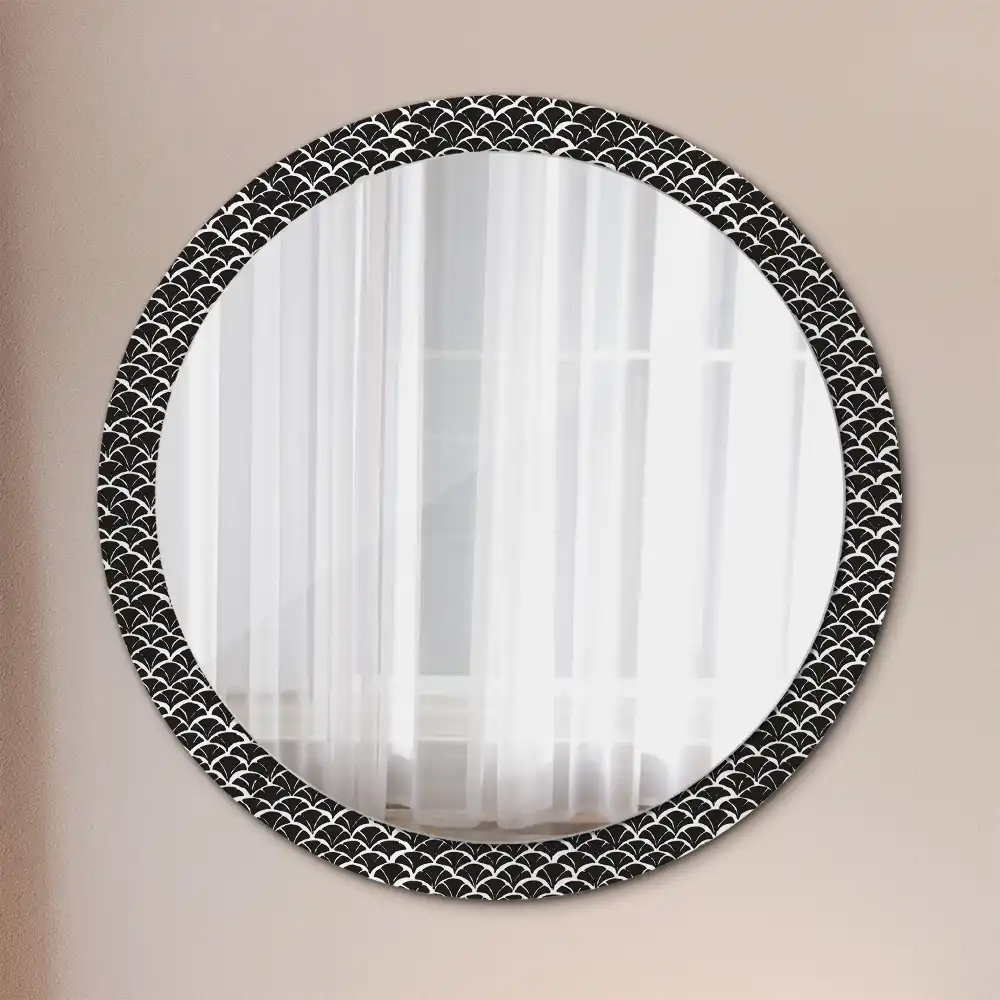 Round wall mirror decor Oriental scales
