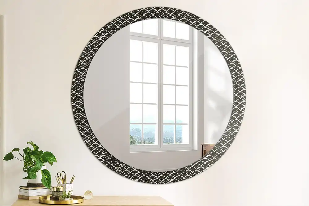 Round wall mirror decor Oriental scales
