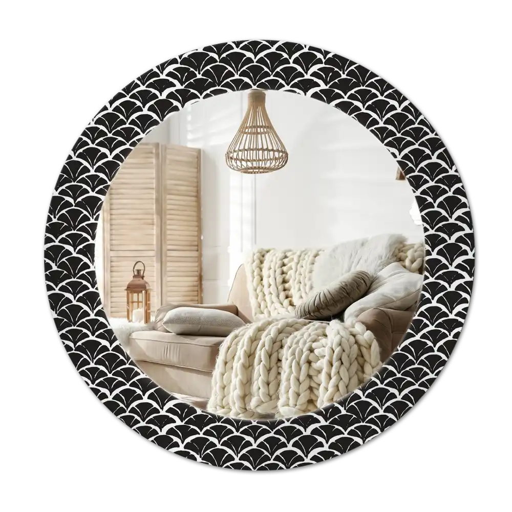 Round wall mirror decor Oriental scales