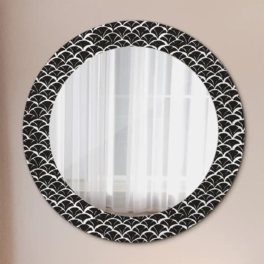 Round wall mirror decor Oriental scales