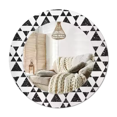 Round wall mirror decor Triangles geometry