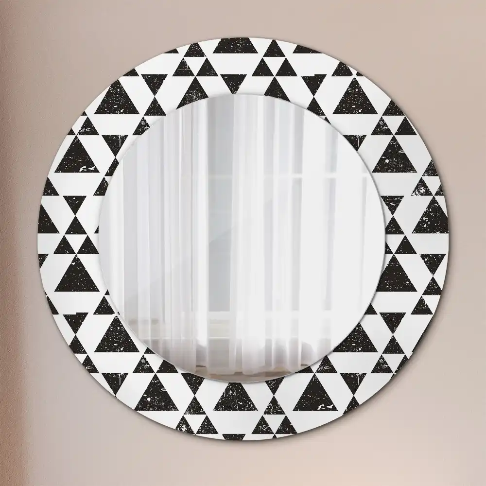 Round wall mirror decor Triangles geometry