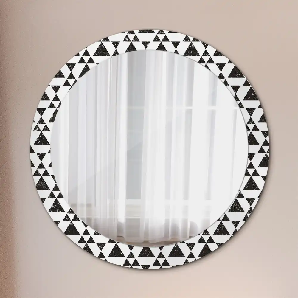 Round wall mirror decor Triangles geometry