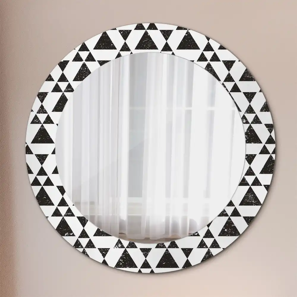 Round wall mirror decor Triangles geometry