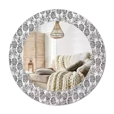 Round mirror frame with print Pineapples