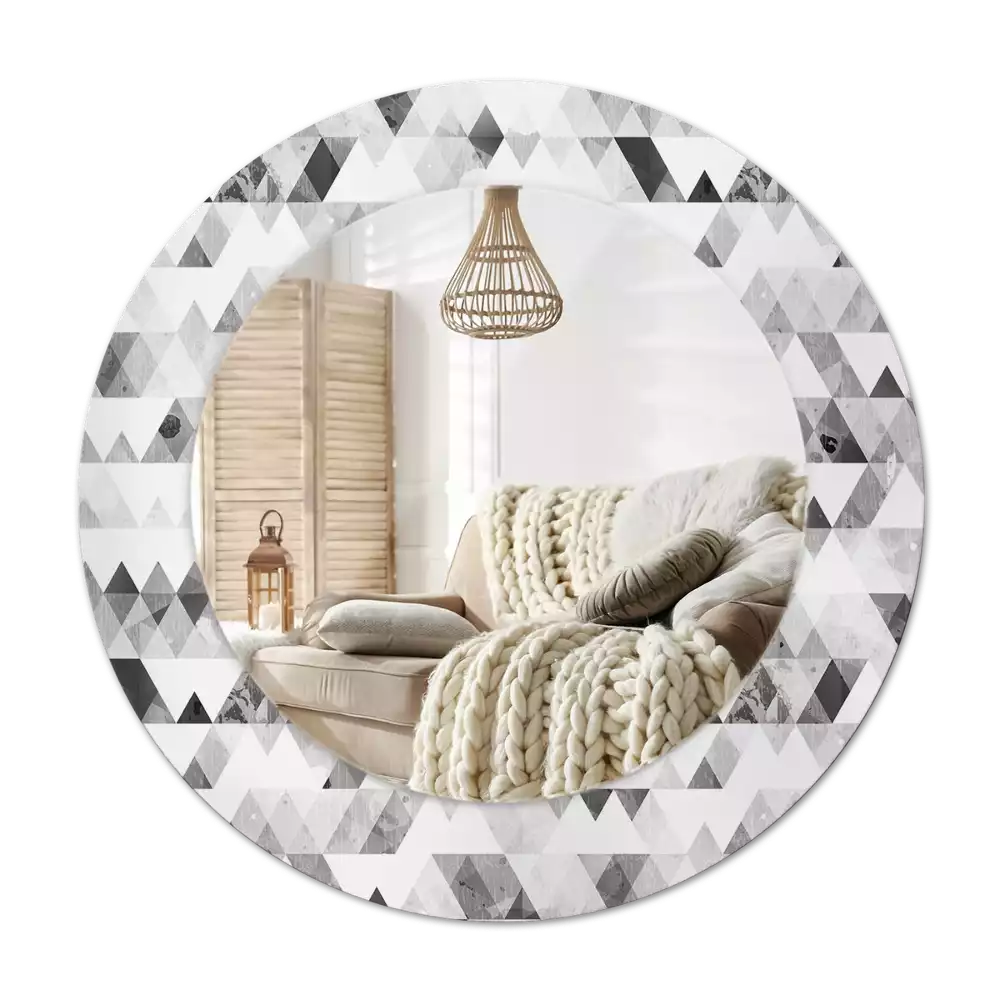 Round decorative mirror Triangles