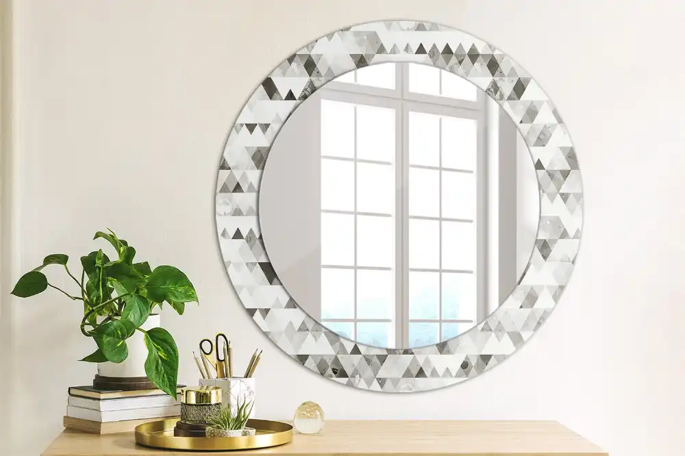 Round decorative mirror Triangles