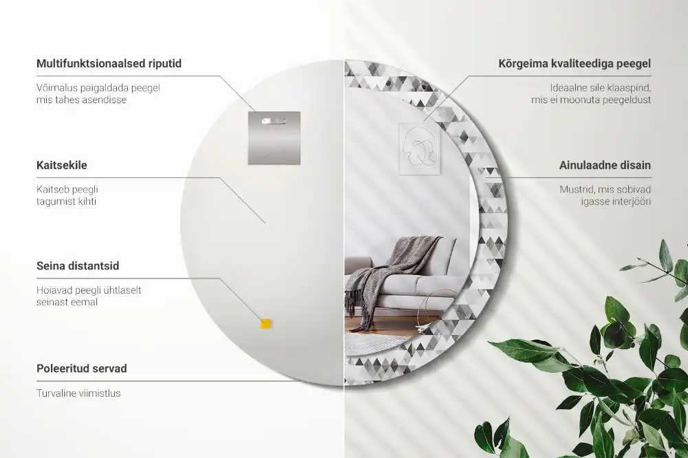 Round decorative mirror Triangles