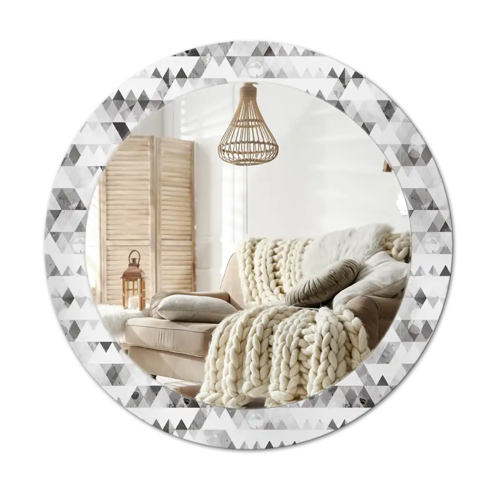 Round decorative mirror Triangles