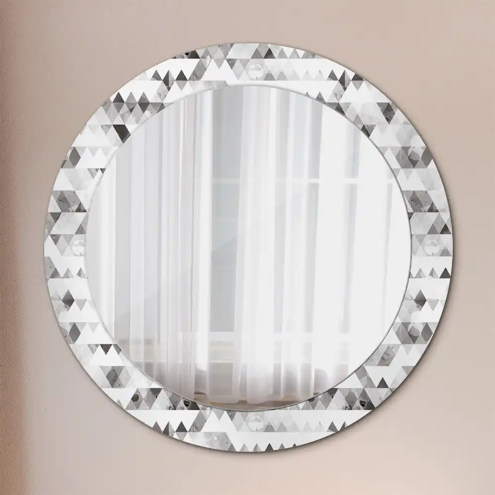 Round decorative mirror Triangles