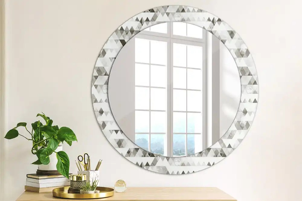 Round decorative mirror Triangles