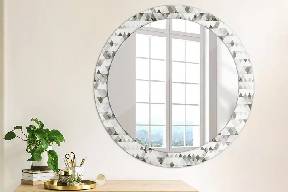 Round decorative mirror Triangles