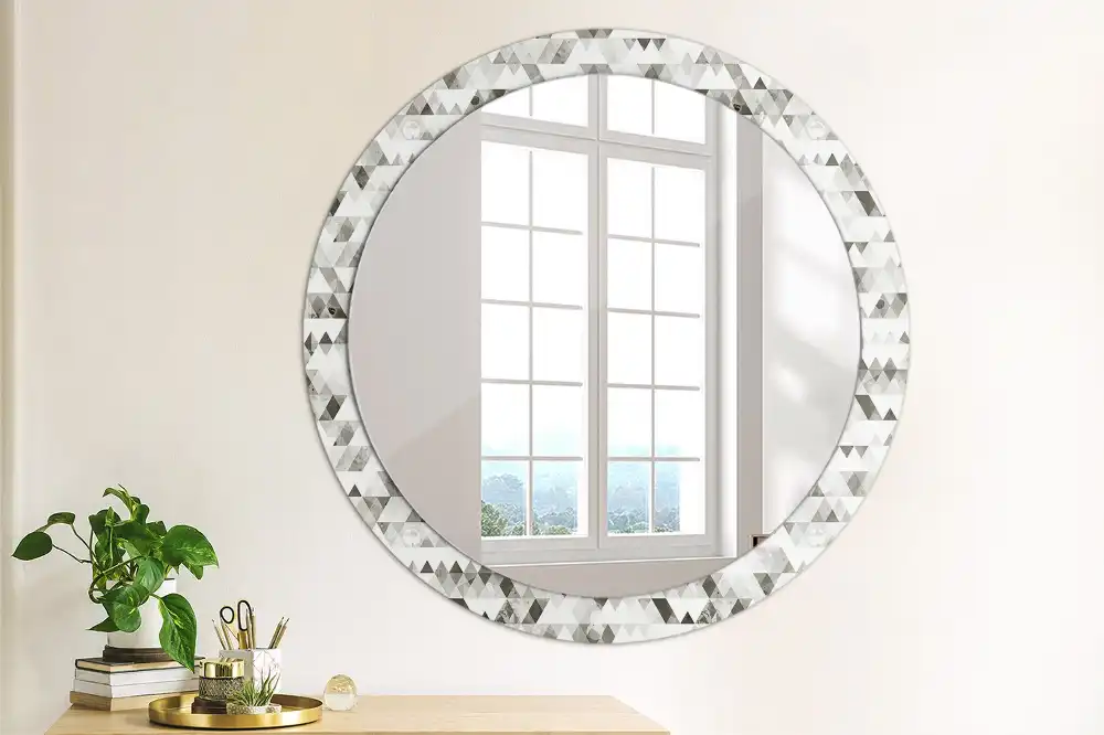 Round decorative mirror Triangles