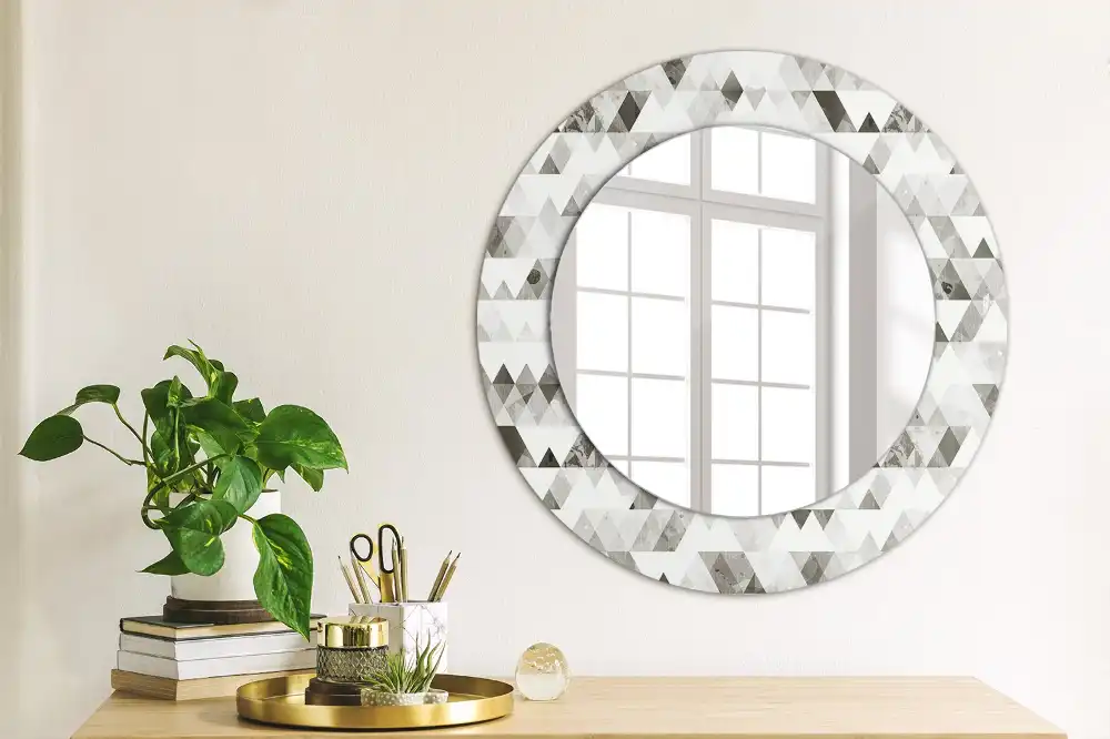Round decorative mirror Triangles