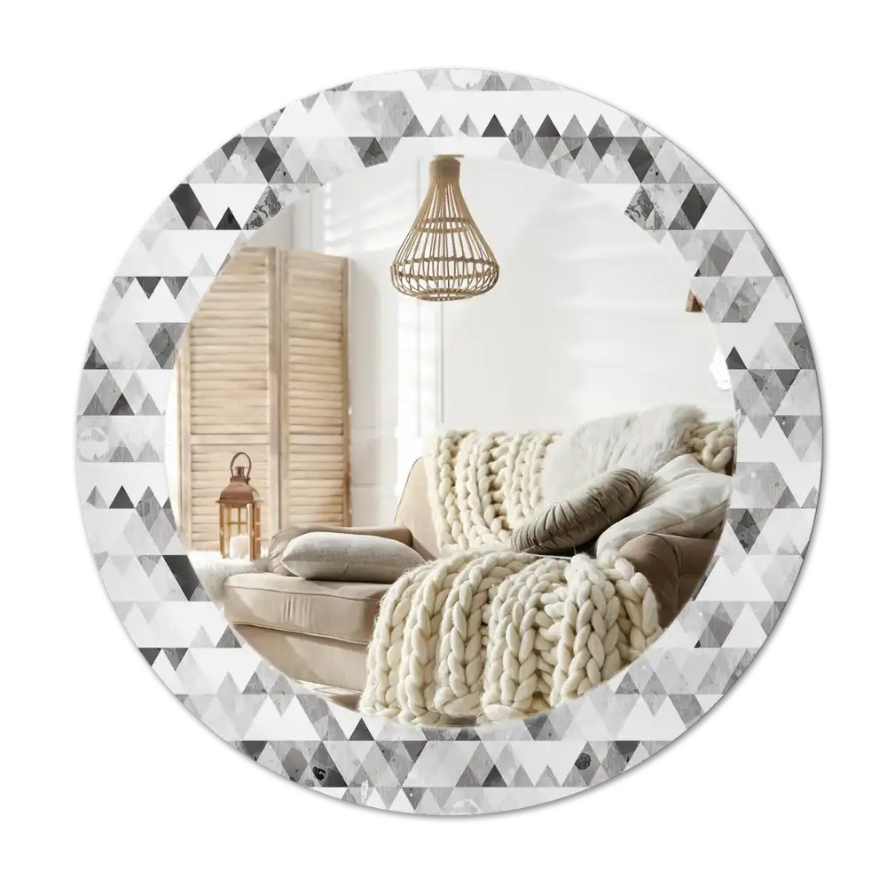 Round decorative mirror Triangles