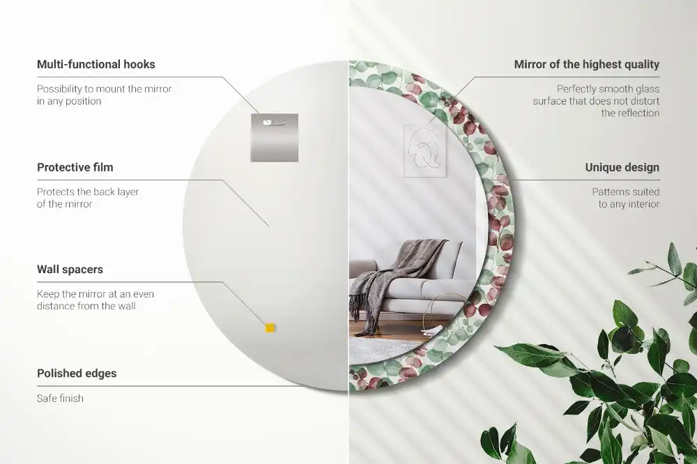 Round wall mirror decor Eucalyptus
