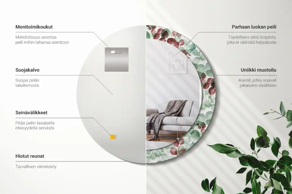 Round wall mirror decor Eucalyptus