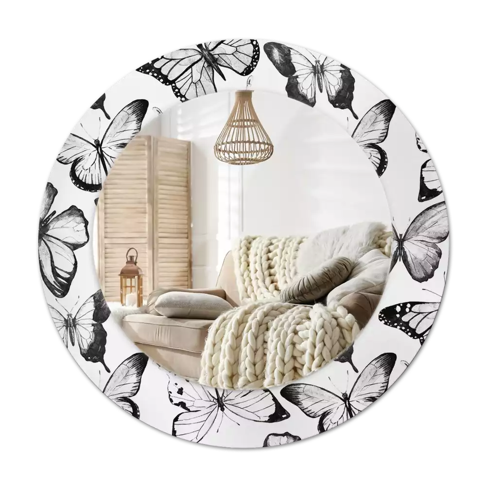 Round decorative mirror Butterflies