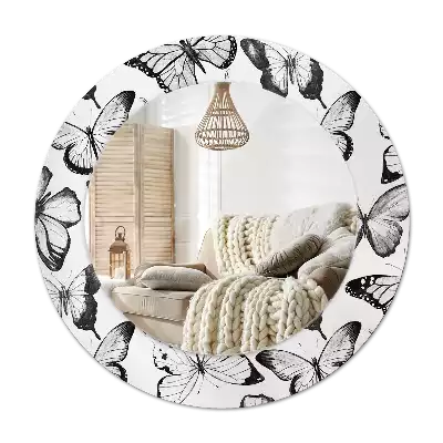 Round decorative mirror Butterflies