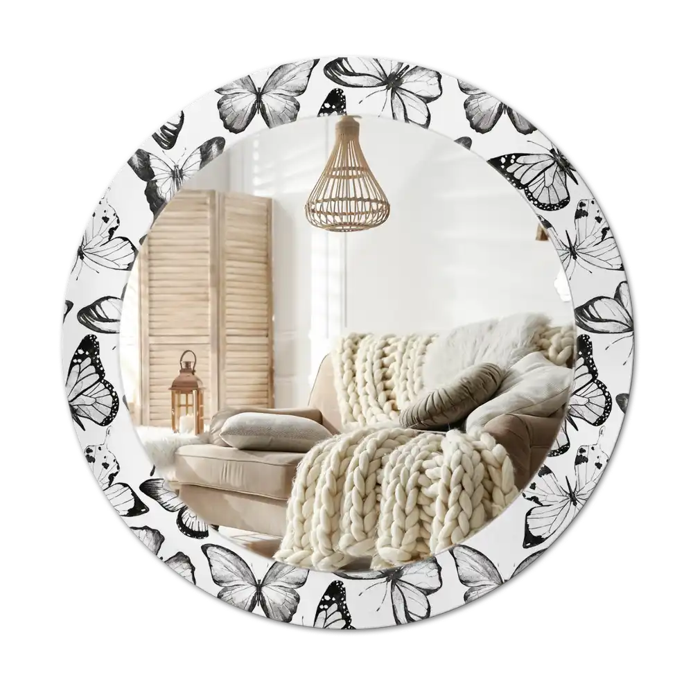 Round decorative mirror Butterflies