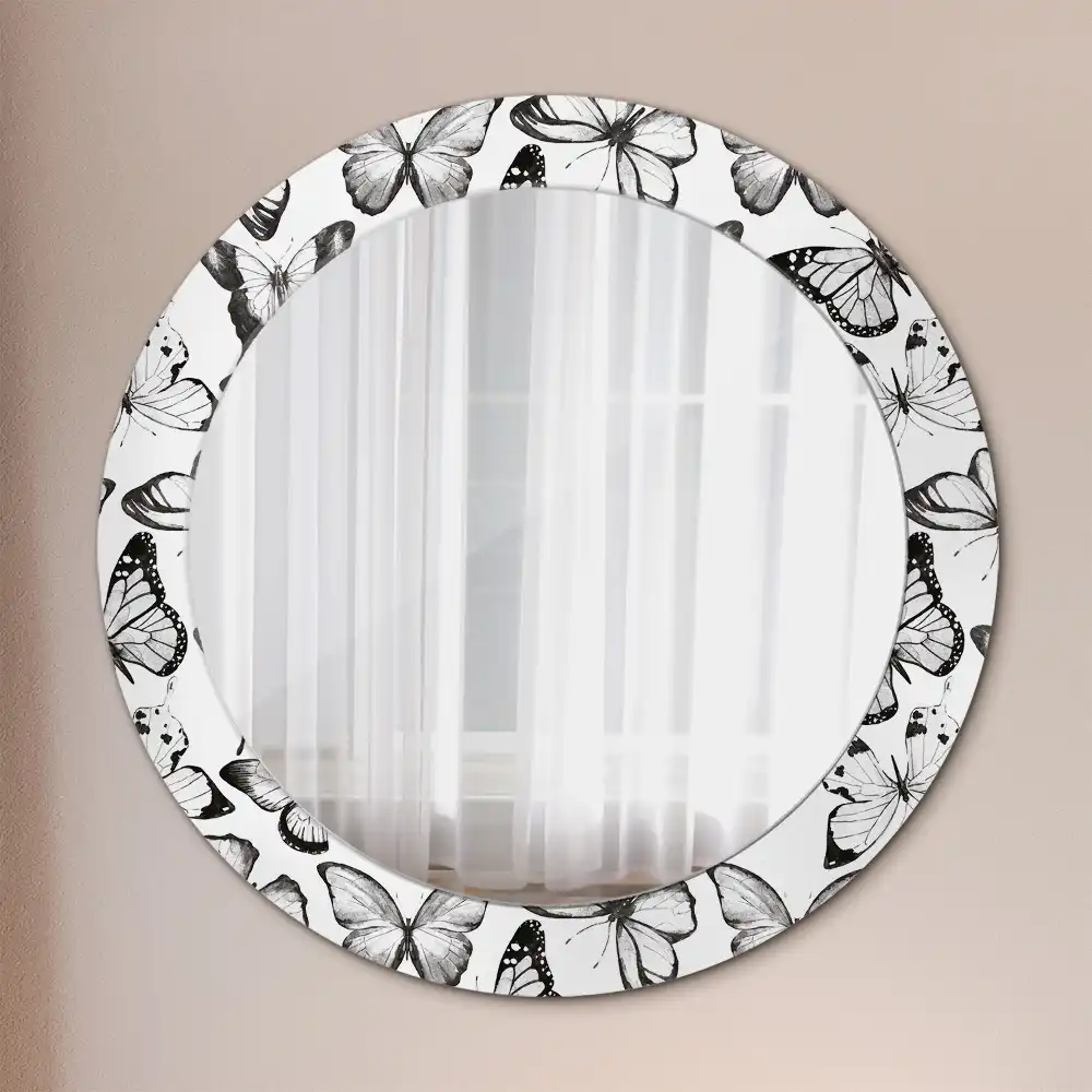 Round decorative mirror Butterflies