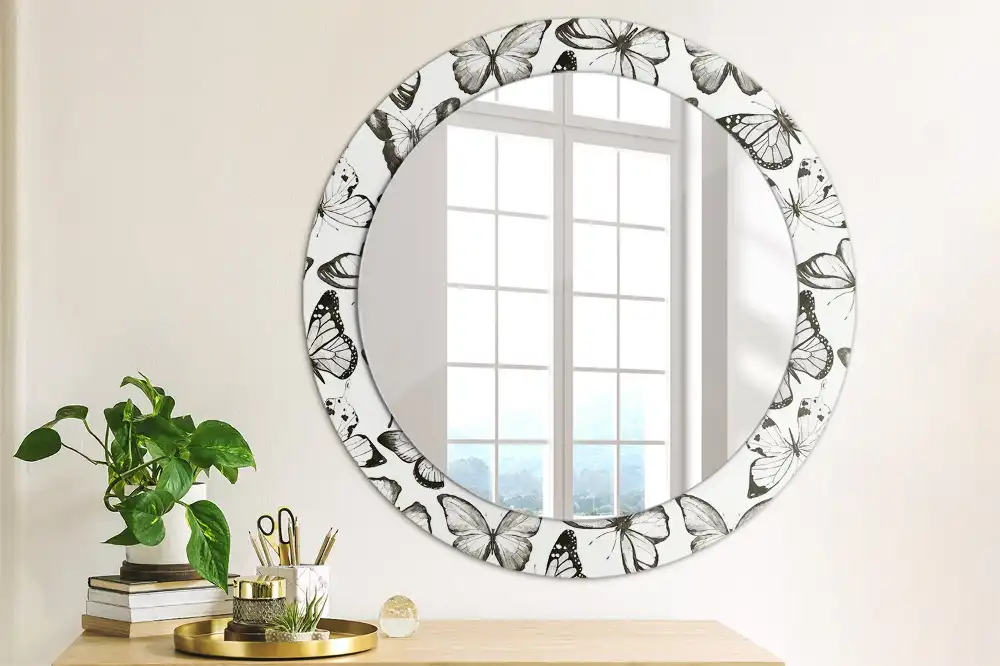 Round decorative mirror Butterflies