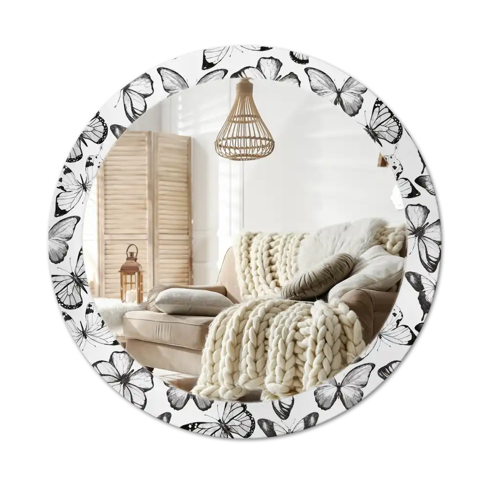 Round decorative mirror Butterflies