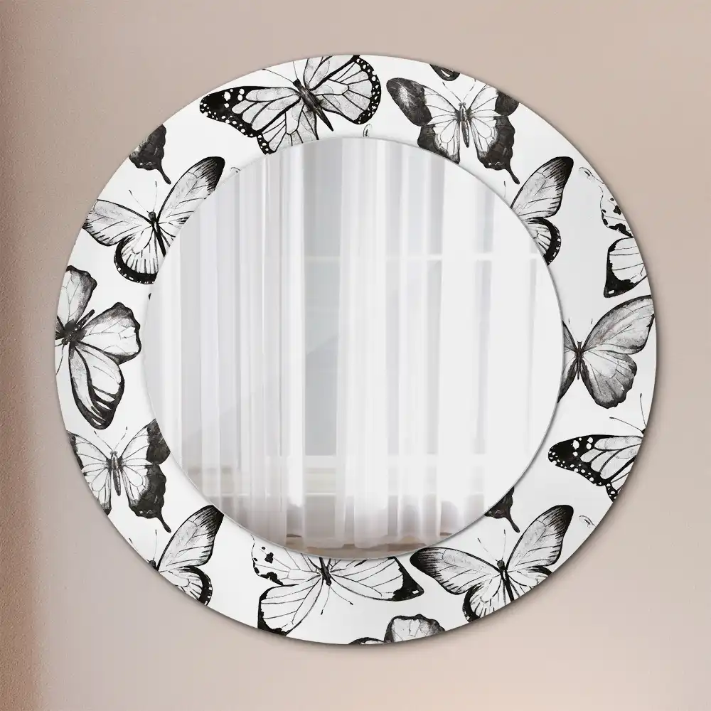 Round decorative mirror Butterflies