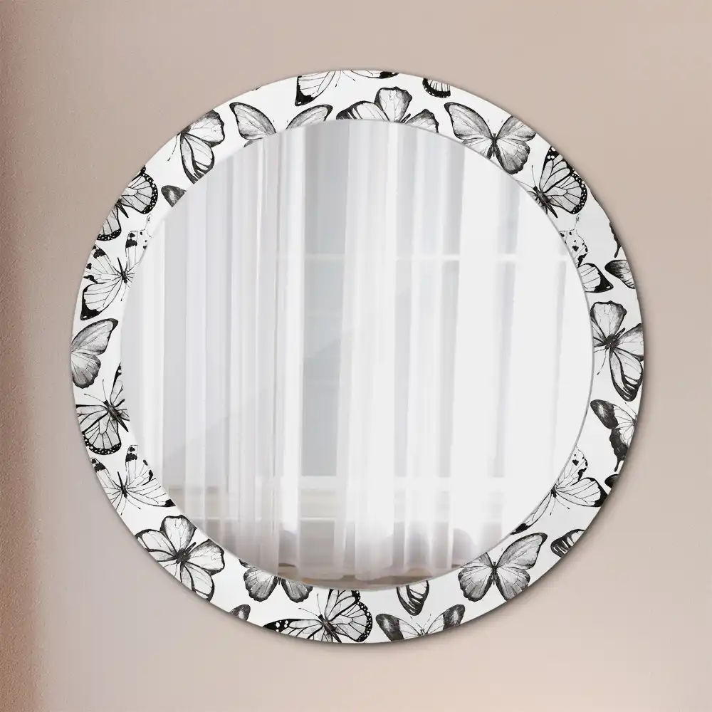 Round decorative mirror Butterflies