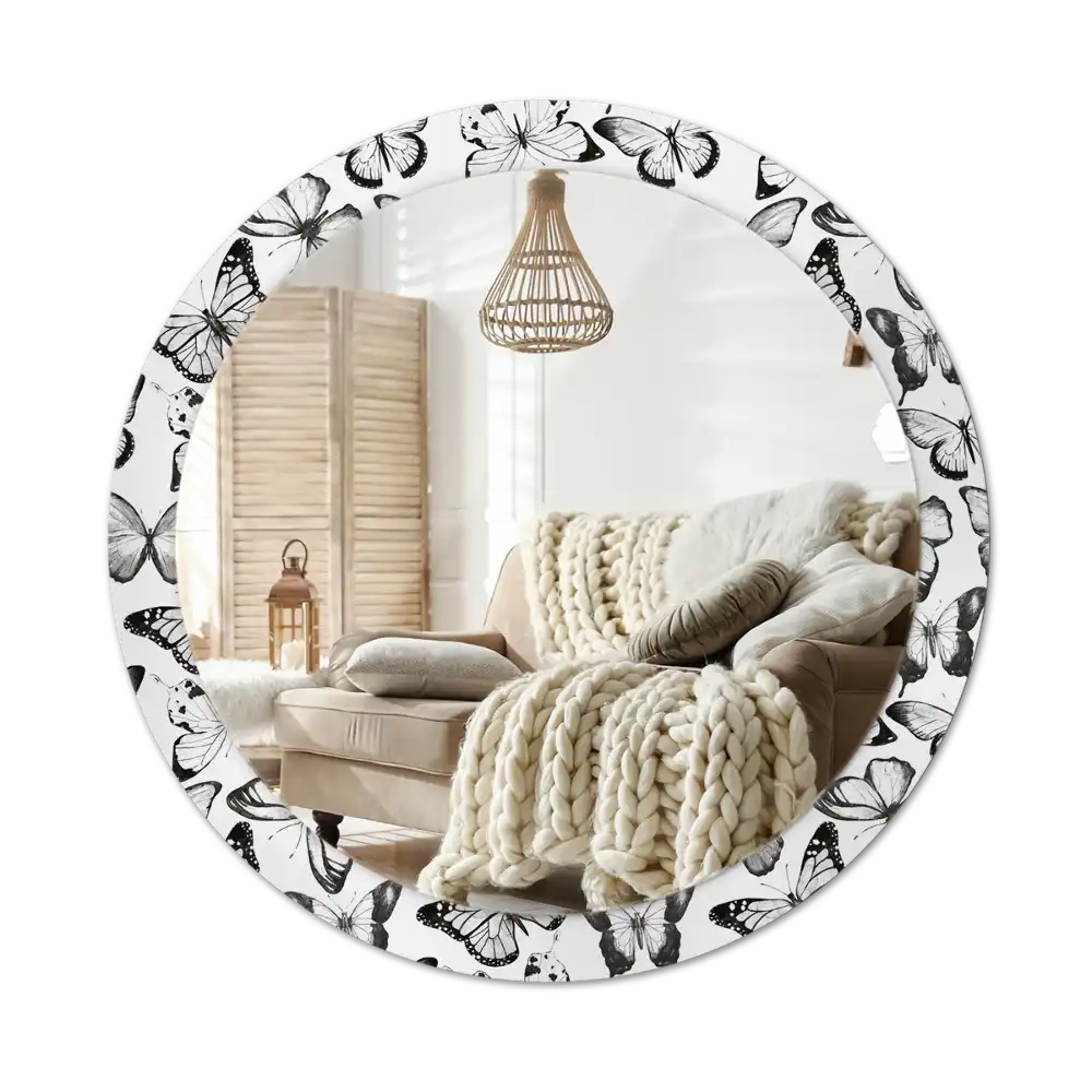 Round decorative mirror Butterflies