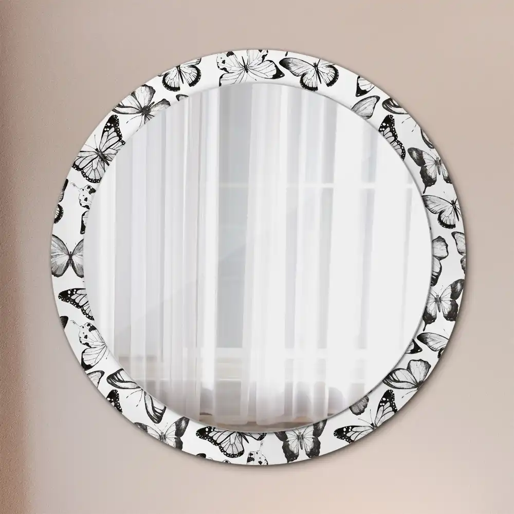 Round decorative mirror Butterflies