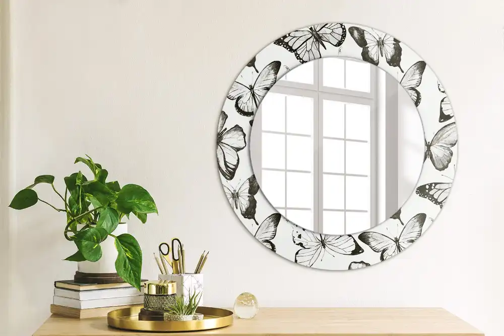 Round decorative mirror Butterflies