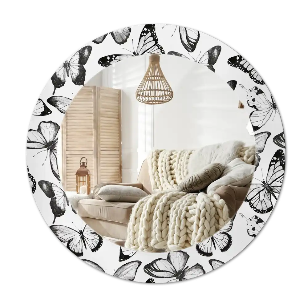 Round decorative mirror Butterflies