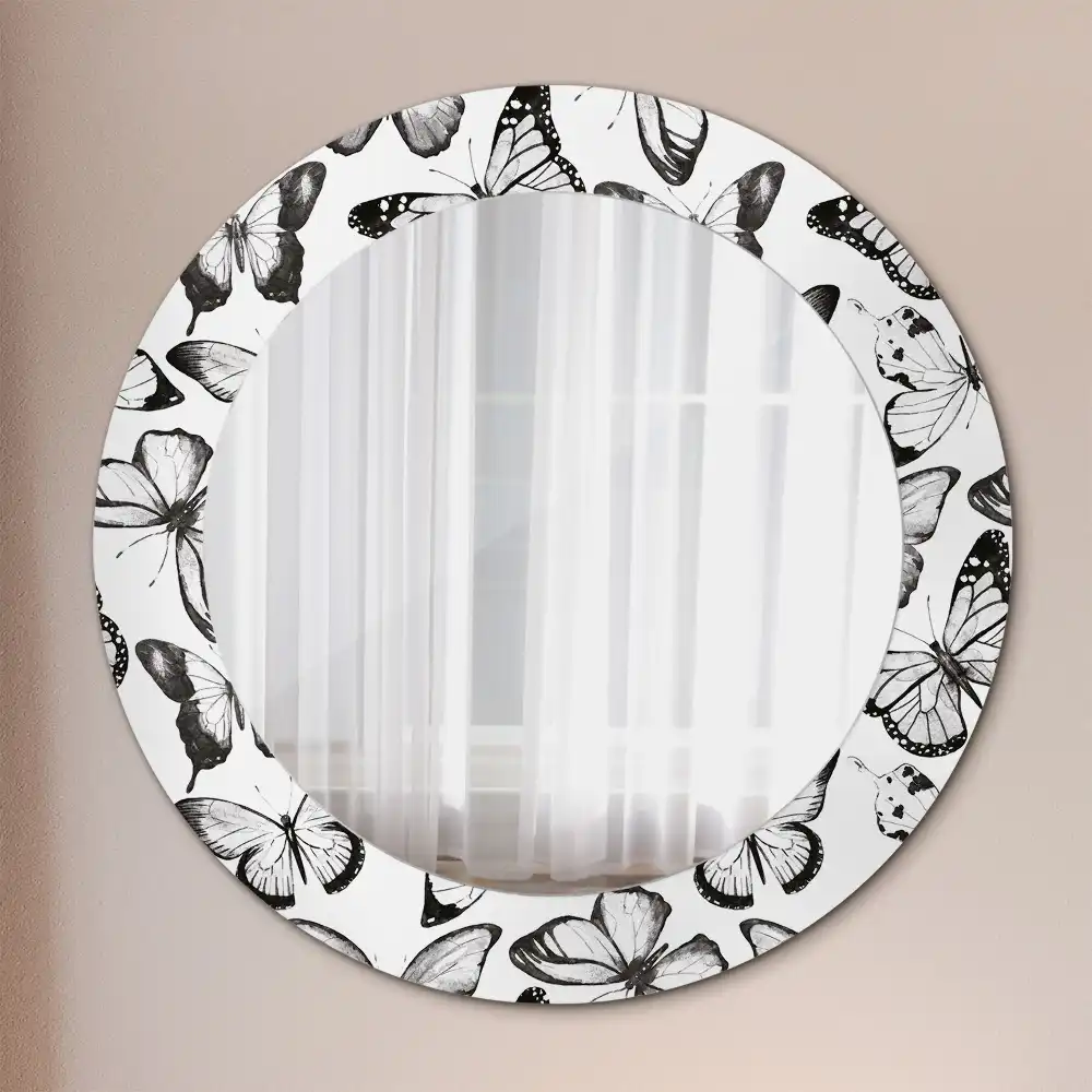 Round decorative mirror Butterflies