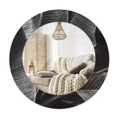 Round wall mirror decor Tropical palm trees
