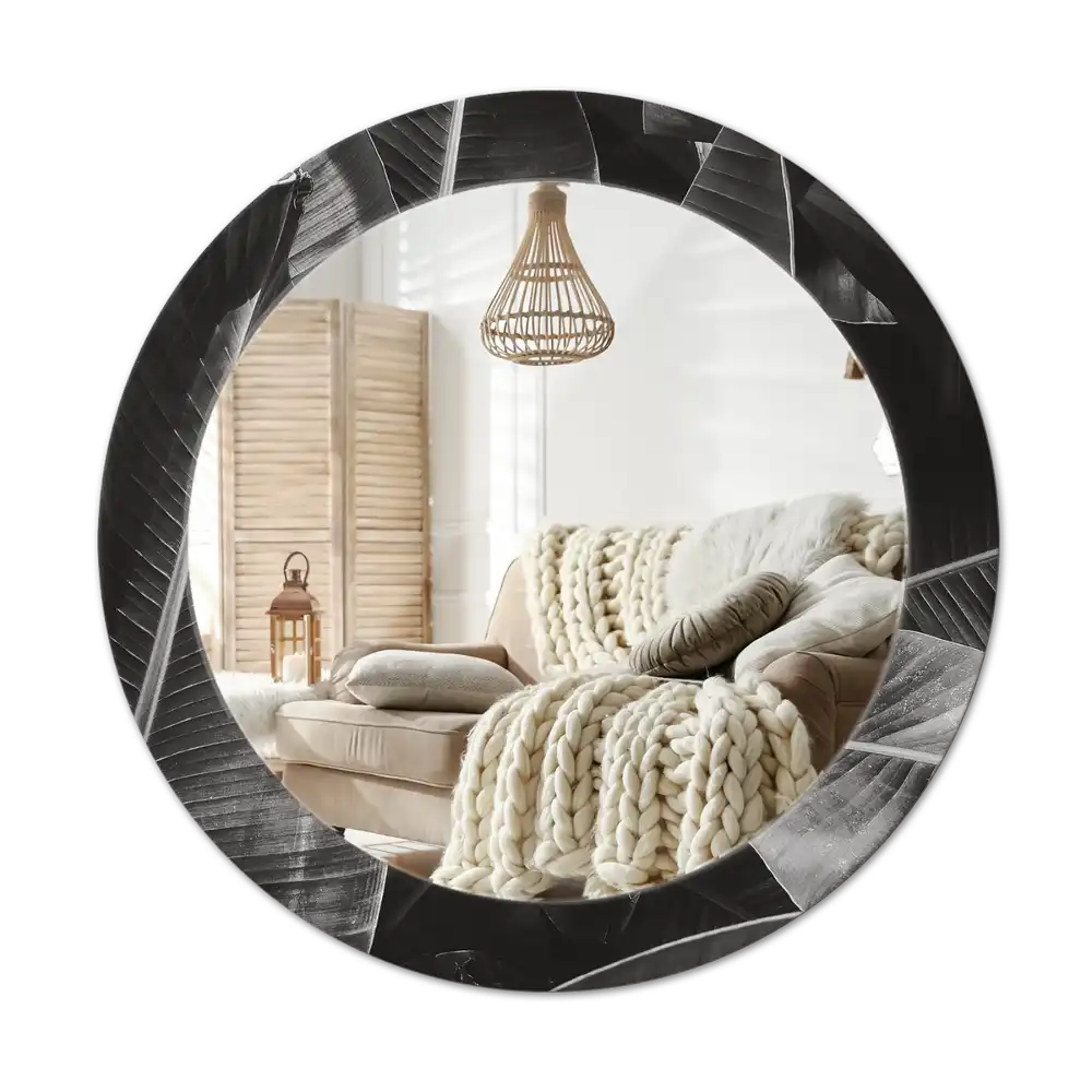 Round wall mirror decor Tropical palm trees