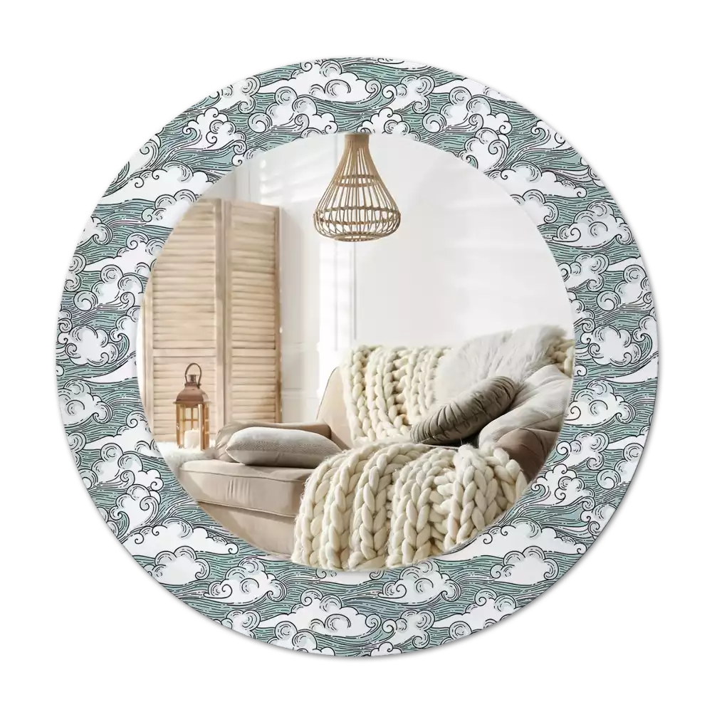 Round wall mirror decor Clouds