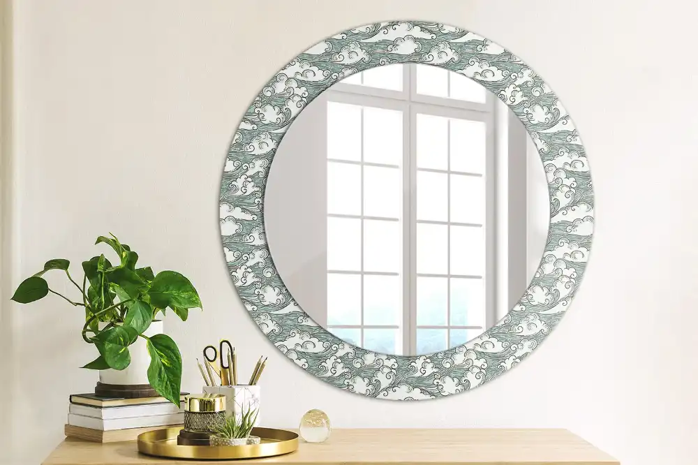 Round wall mirror decor Clouds