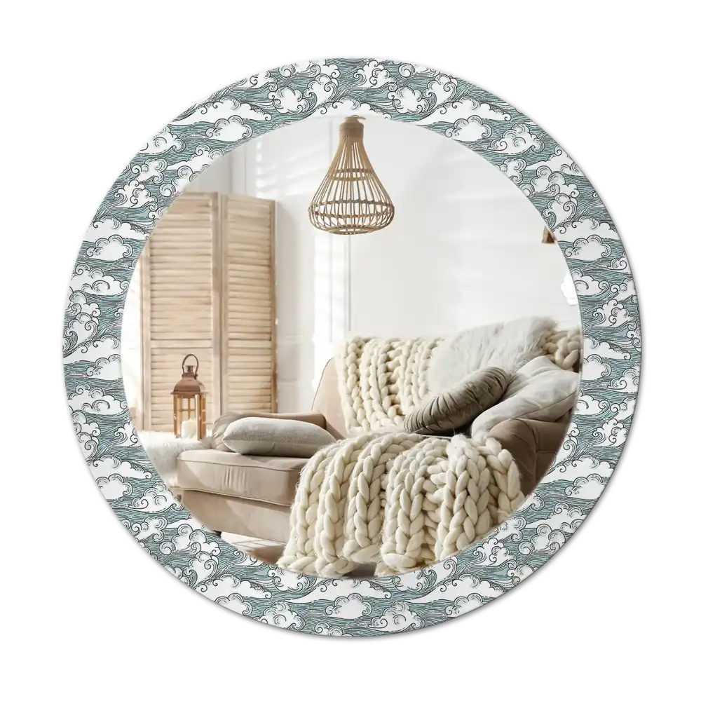 Round wall mirror decor Clouds