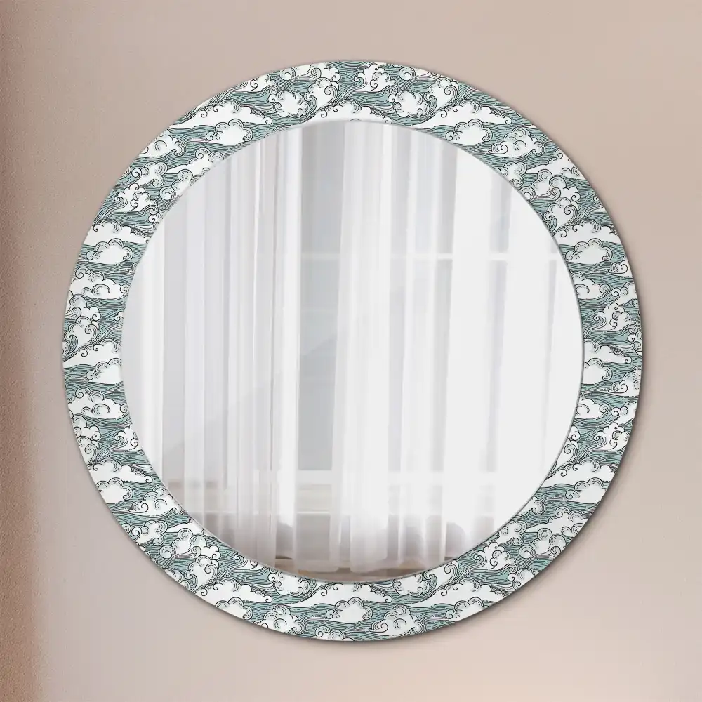 Round wall mirror decor Clouds